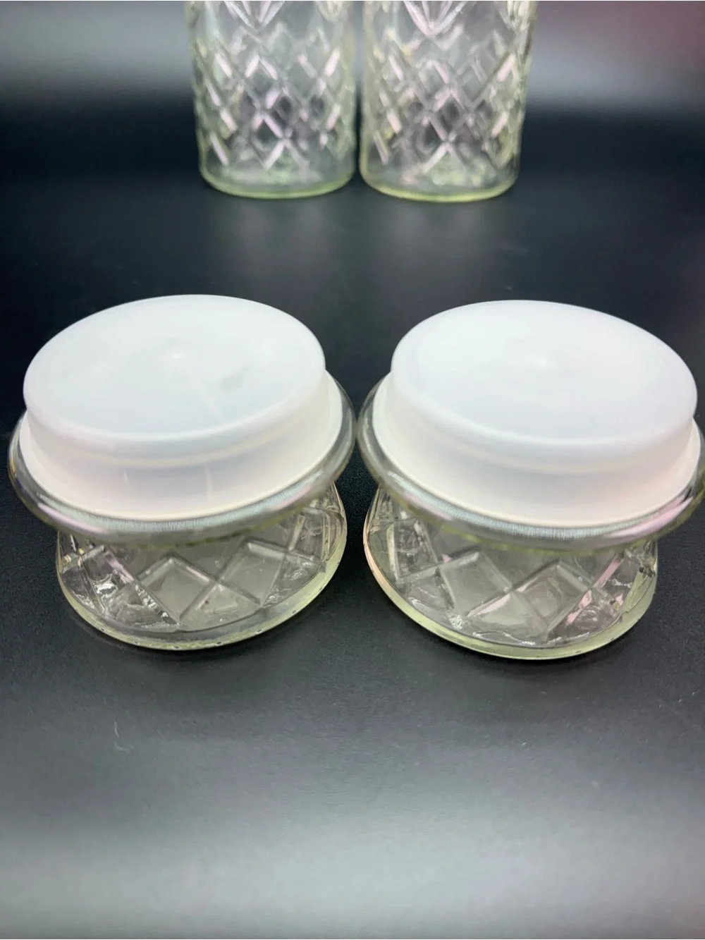 Vintage 1983 Planters Peanuts Embossed Lidded Canisters